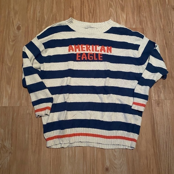 Vintage American Eagle Striped Crewneck - Picture 1 of 6